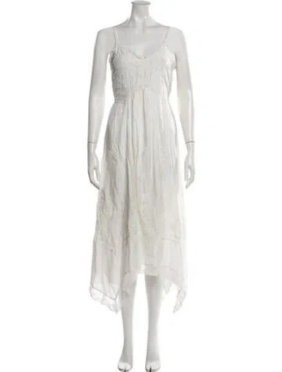 Pre-owned Loveshackfancy Silk Midi Length Dress In Neutrals