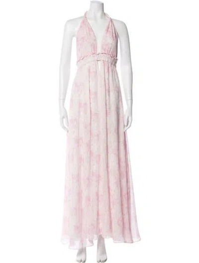 Pre-owned Loveshackfancy Silk Midi Length Dress In Pink