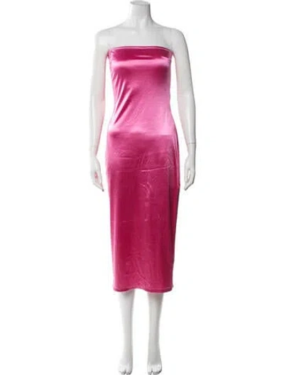 Pre-owned Loveshackfancy Silk Midi Length Dress In Pink
