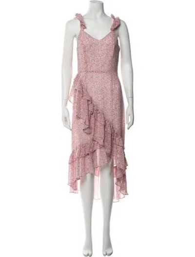 Pre-owned Loveshackfancy Silk Midi Length Dress In Pink
