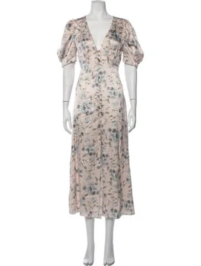 Pre-owned Loveshackfancy Silk Midi Length Dress In Pink