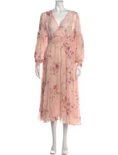 Pre-owned Loveshackfancy Silk Midi Length Dress In Pink