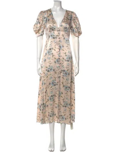 Pre-owned Loveshackfancy Silk Midi Length Dress In Pink
