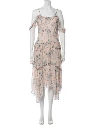 Pre-owned Loveshackfancy Silk Midi Length Dress In Pink