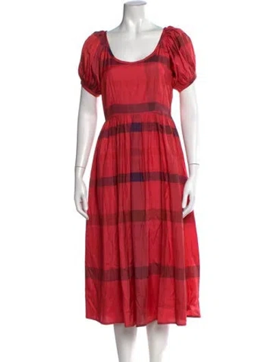 Pre-owned Loveshackfancy Silk Midi Length Dress In Red