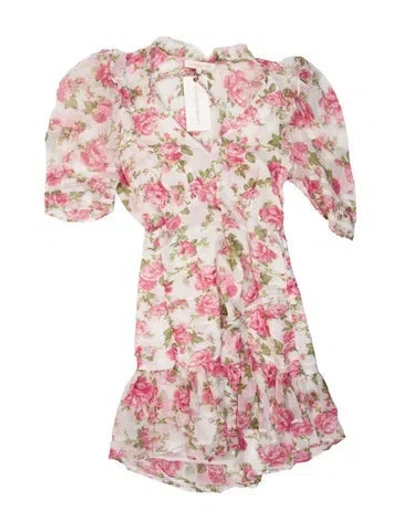 Pre-owned Loveshackfancy Silk Midi Length Dress W/ Tags In Pink