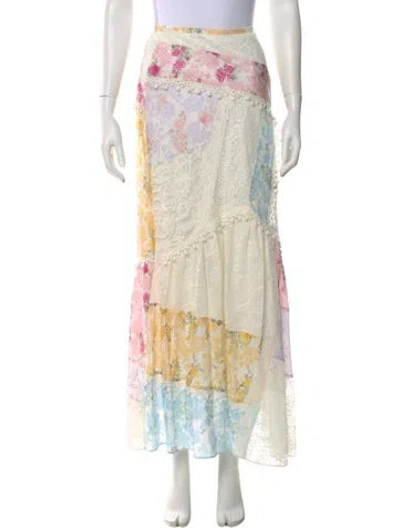 Pre-owned Loveshackfancy Silk Midi Length Skirt