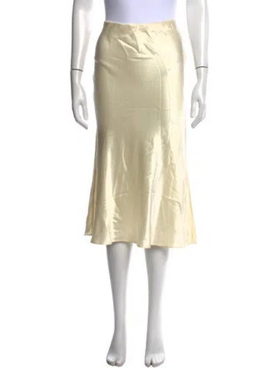 Pre-owned Loveshackfancy Silk Midi Length Skirt In Neutrals