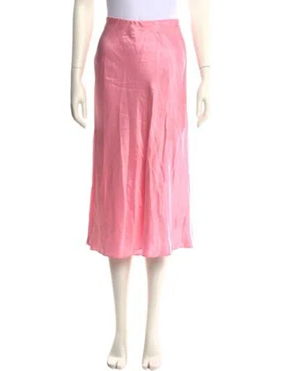 Pre-owned Loveshackfancy Silk Midi Length Skirt In Pink