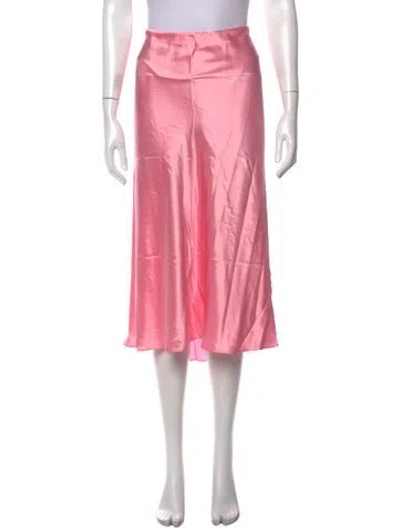 Pre-owned Loveshackfancy Silk Midi Length Skirt In Pink