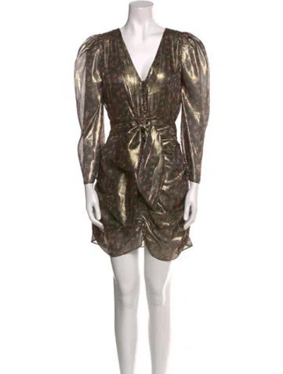 Pre-owned Loveshackfancy Silk Mini Dress In Black