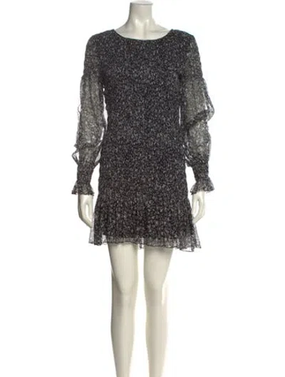 Pre-owned Loveshackfancy Silk Mini Dress In Black