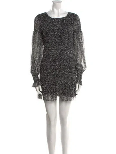 Pre-owned Loveshackfancy Silk Mini Dress In Black