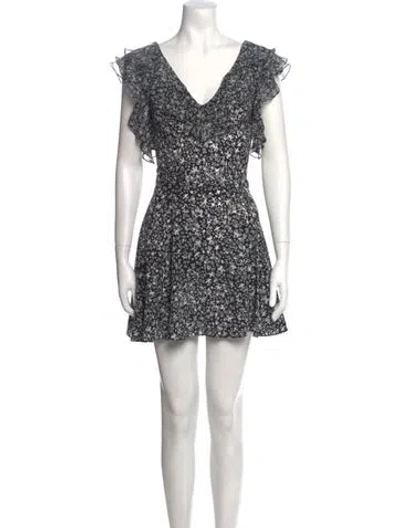 Pre-owned Loveshackfancy Silk Mini Dress In Black