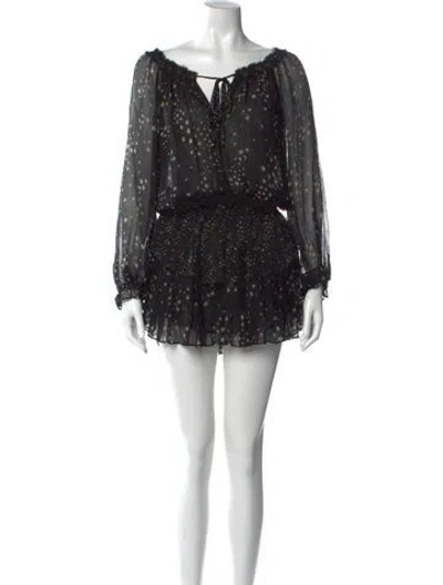 Pre-owned Loveshackfancy Silk Mini Dress In Black