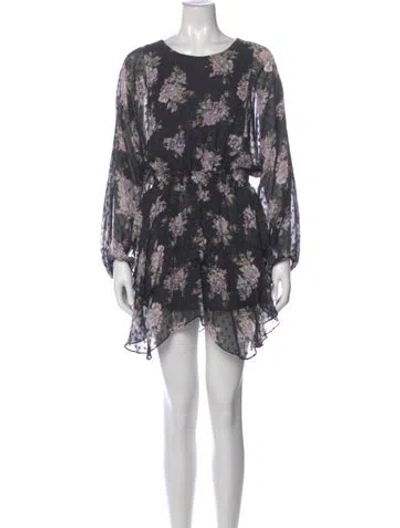 Pre-owned Loveshackfancy Silk Mini Dress In Black