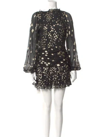 Pre-owned Loveshackfancy Silk Mini Dress In Black
