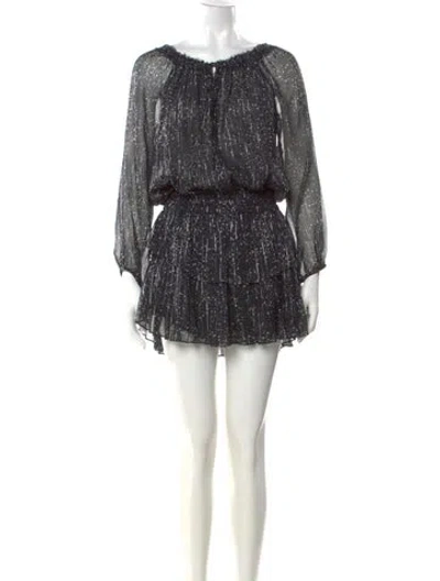 Pre-owned Loveshackfancy Silk Mini Dress In Black