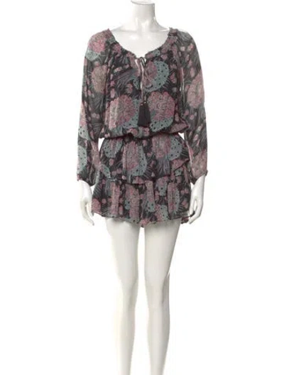 Pre-owned Loveshackfancy Silk Mini Dress In Black