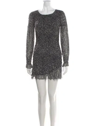 Pre-owned Loveshackfancy Silk Mini Dress In Black