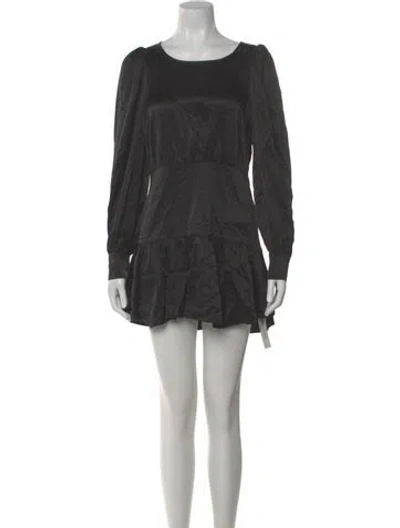 Pre-owned Loveshackfancy Silk Mini Dress In Black