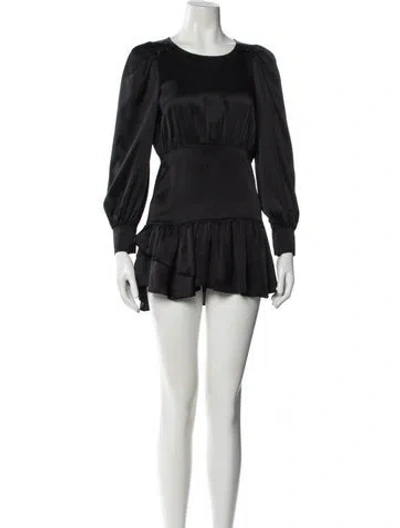 Pre-owned Loveshackfancy Silk Mini Dress In Black