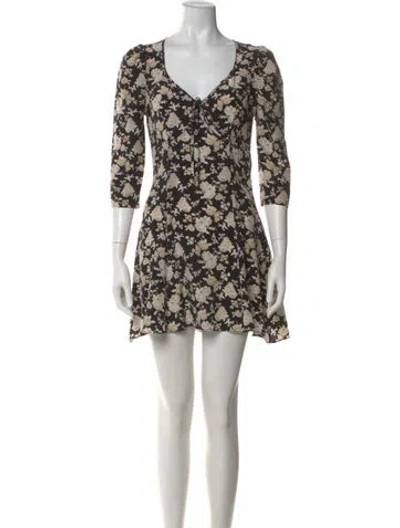 Pre-owned Loveshackfancy Silk Mini Dress In Black