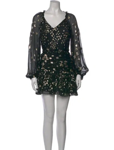 Pre-owned Loveshackfancy Silk Mini Dress In Black