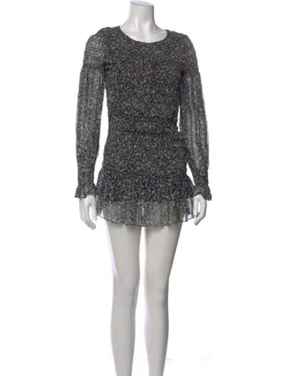 Pre-owned Loveshackfancy Silk Mini Dress In Black