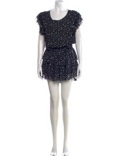 Pre-owned Loveshackfancy Silk Mini Dress In Black
