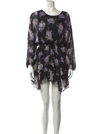 Pre-owned Loveshackfancy Silk Mini Dress In Black