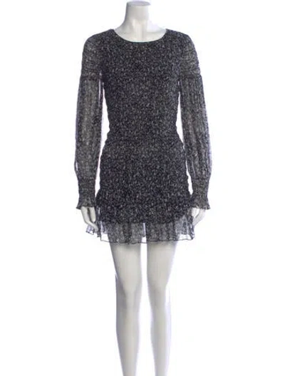 Pre-owned Loveshackfancy Silk Mini Dress In Black