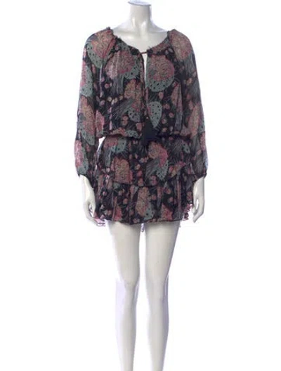 Pre-owned Loveshackfancy Silk Mini Dress In Black