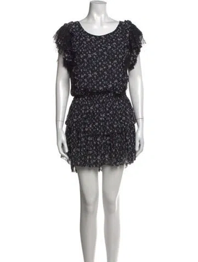 Pre-owned Loveshackfancy Silk Mini Dress In Black