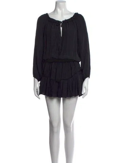 Pre-owned Loveshackfancy Silk Mini Dress In Black