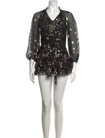 Pre-owned Loveshackfancy Silk Mini Dress In Black