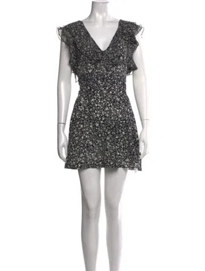 Pre-owned Loveshackfancy Silk Mini Dress In Black