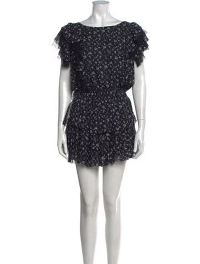 Pre-owned Loveshackfancy Silk Mini Dress In Black