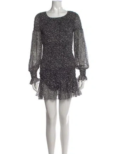 Pre-owned Loveshackfancy Silk Mini Dress In Black