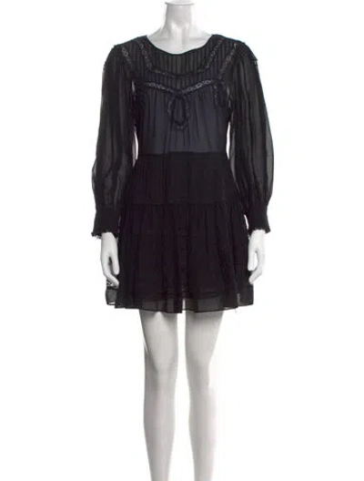 Pre-owned Loveshackfancy Silk Mini Dress In Black