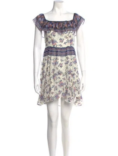 Pre-owned Loveshackfancy Silk Mini Dress In Blue