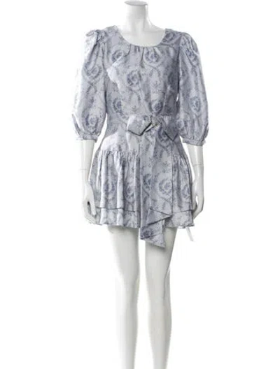 Pre-owned Loveshackfancy Silk Mini Dress In Blue