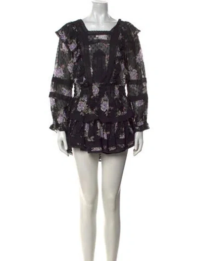 Pre-owned Loveshackfancy Silk Mini Dress In Blue