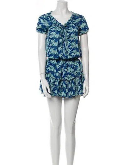Pre-owned Loveshackfancy Silk Mini Dress In Blue