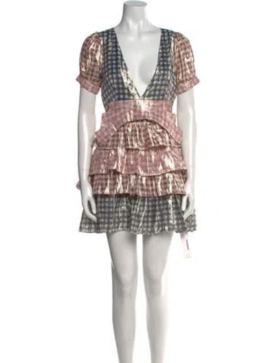 Pre-owned Loveshackfancy Silk Mini Dress In Blue