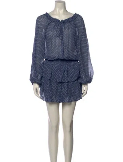 Pre-owned Loveshackfancy Silk Mini Dress In Blue