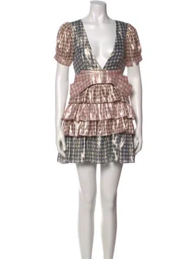 Pre-owned Loveshackfancy Silk Mini Dress In Blue