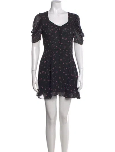 Pre-owned Loveshackfancy Silk Mini Dress In Blue