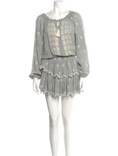 Pre-owned Loveshackfancy Silk Mini Dress In Blue