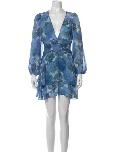 Pre-owned Loveshackfancy Silk Mini Dress In Blue